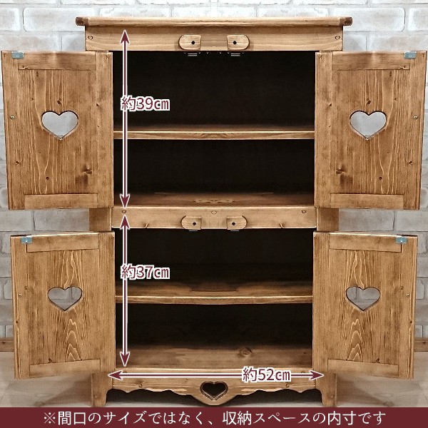楽天市場】カントリー2段扉キャビネット W60×H90cm日本製 オーダー可
