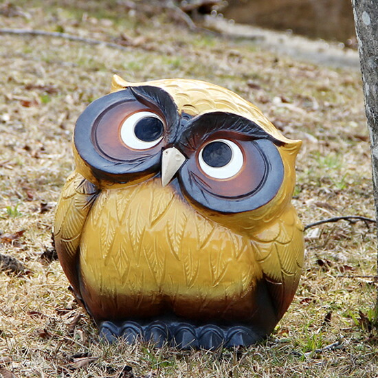 楽天市場】【ポイント10倍】送料無料 9号首かしげふくろう(黄色