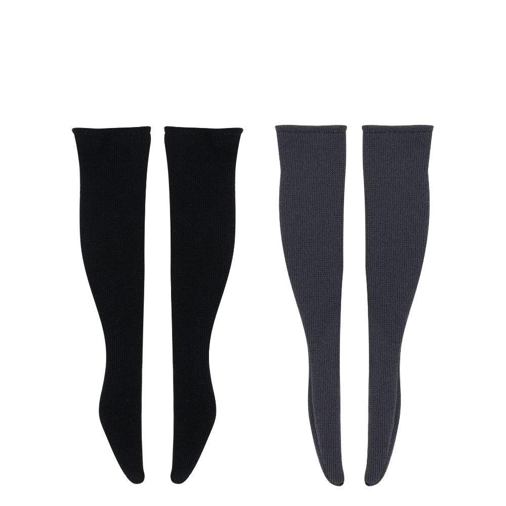 Q'z ニーハイソックスBset ブラック・グレー【QZC003-ASB