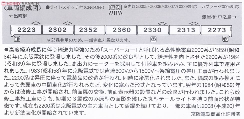 京阪電鉄2200系 初期更新車 旧塗装 (7両セット) (鉄道模型) - ホビー