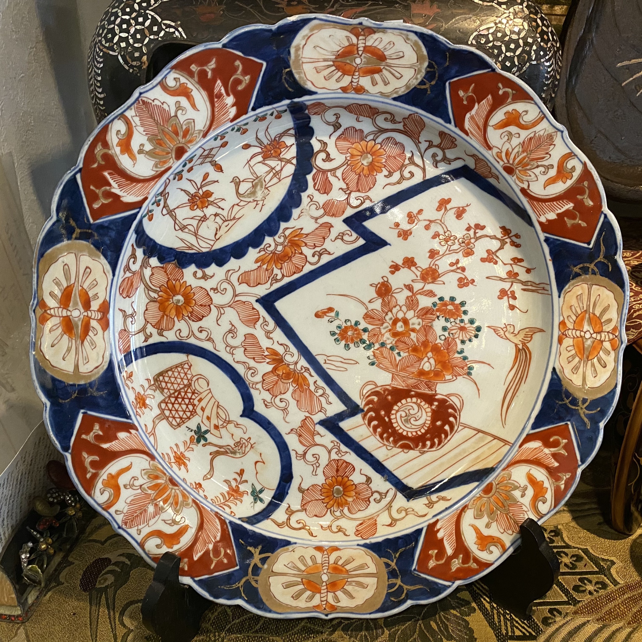 花籠柄 大皿 伊万里焼 | Antique Nanae