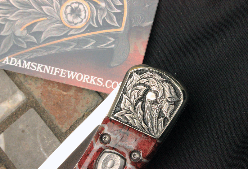 CUSTOM AIK HAND ENGRAVED Buck 110 Auto ELITE w/ Mammoth Molar, AIK