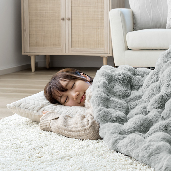 ぽこぽこラビットファー調こたつ布団Rabbie(ラビー)190×190cm 正方形