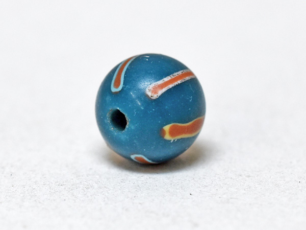 2304】江戸とんぼ玉 縦縞模様青緑色小玉D3,とんぼ玉,アンティーク