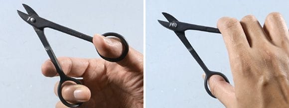 盆栽道具 針金切小鋏 (昌国作) 全長 115mm No.M9 (7037)の販売｜針金切