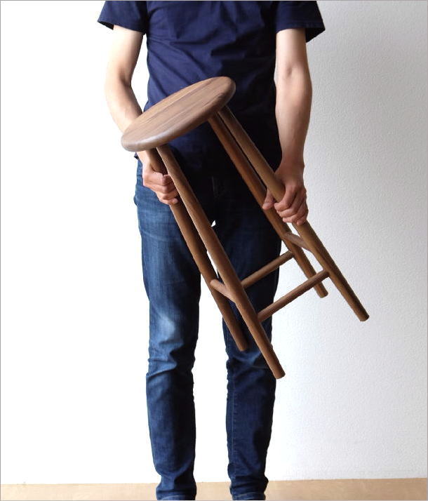 スツール 木製 椅子 おしゃれ 丸椅子 無垢 天然木 キッチンスツール