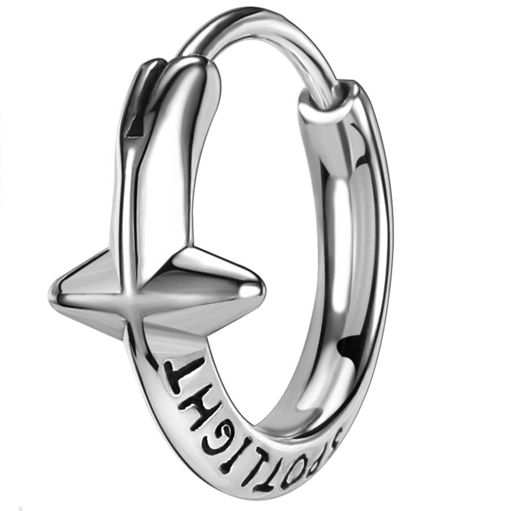 スポットライトクロス ステンレス フープピアス: ステンレスピアス