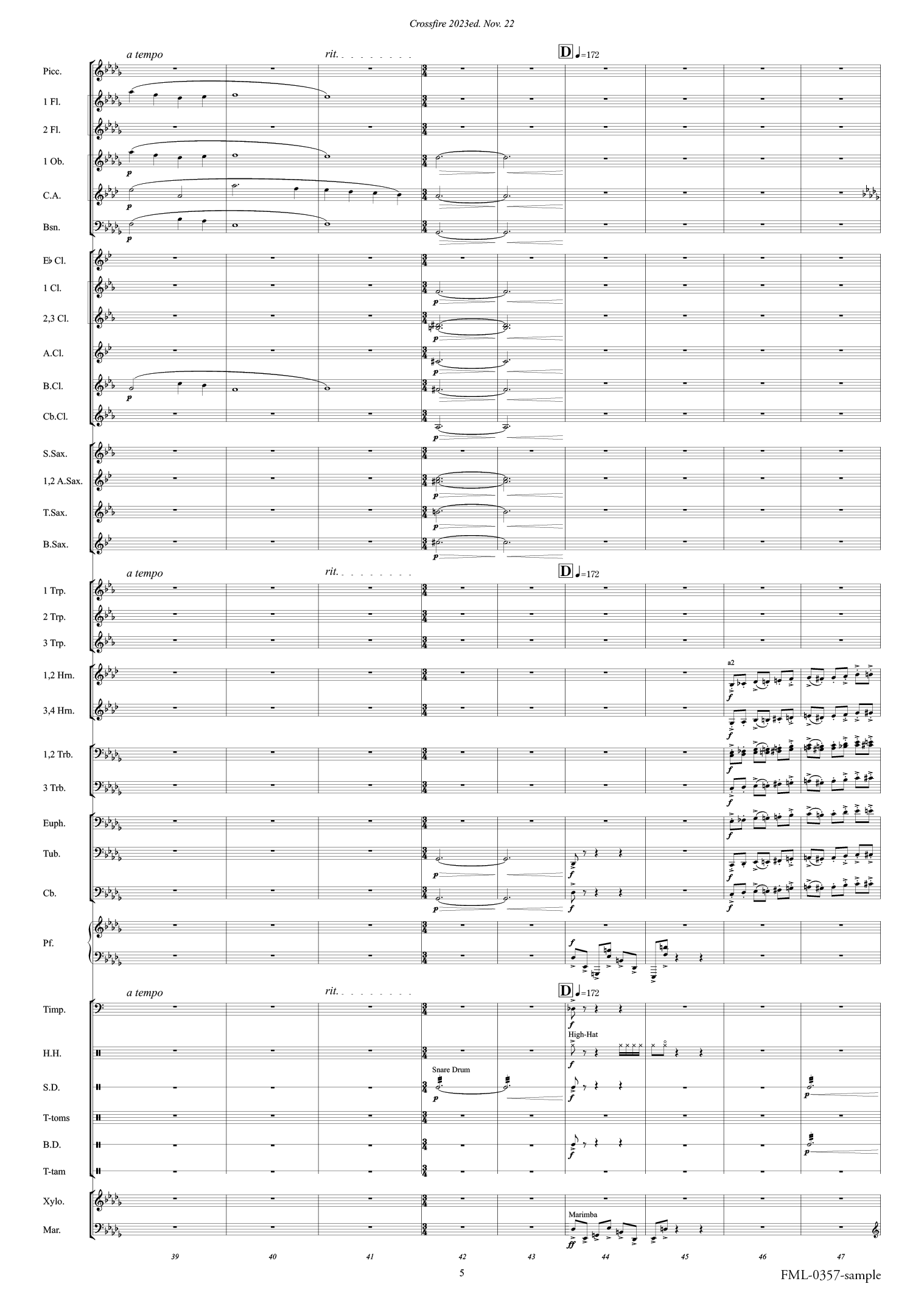 Crossfire 2023 ed. - November 22 J.F.K：樽屋雅徳 [吹奏楽大編成