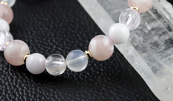 ☆］完全限定品ブレス【愛癒】（ピンクマイカ・ピンクラベンダー翡翠