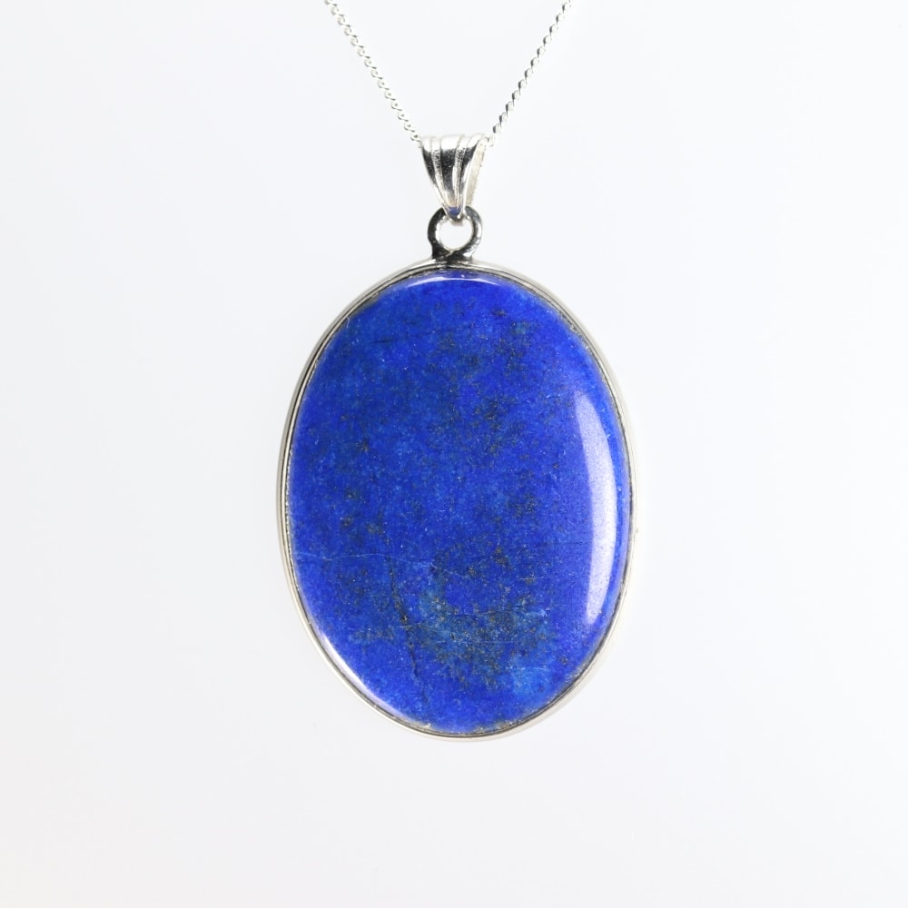 高品質]アフガニスタン産ラピスラズリペンダントトップ（シルバー925