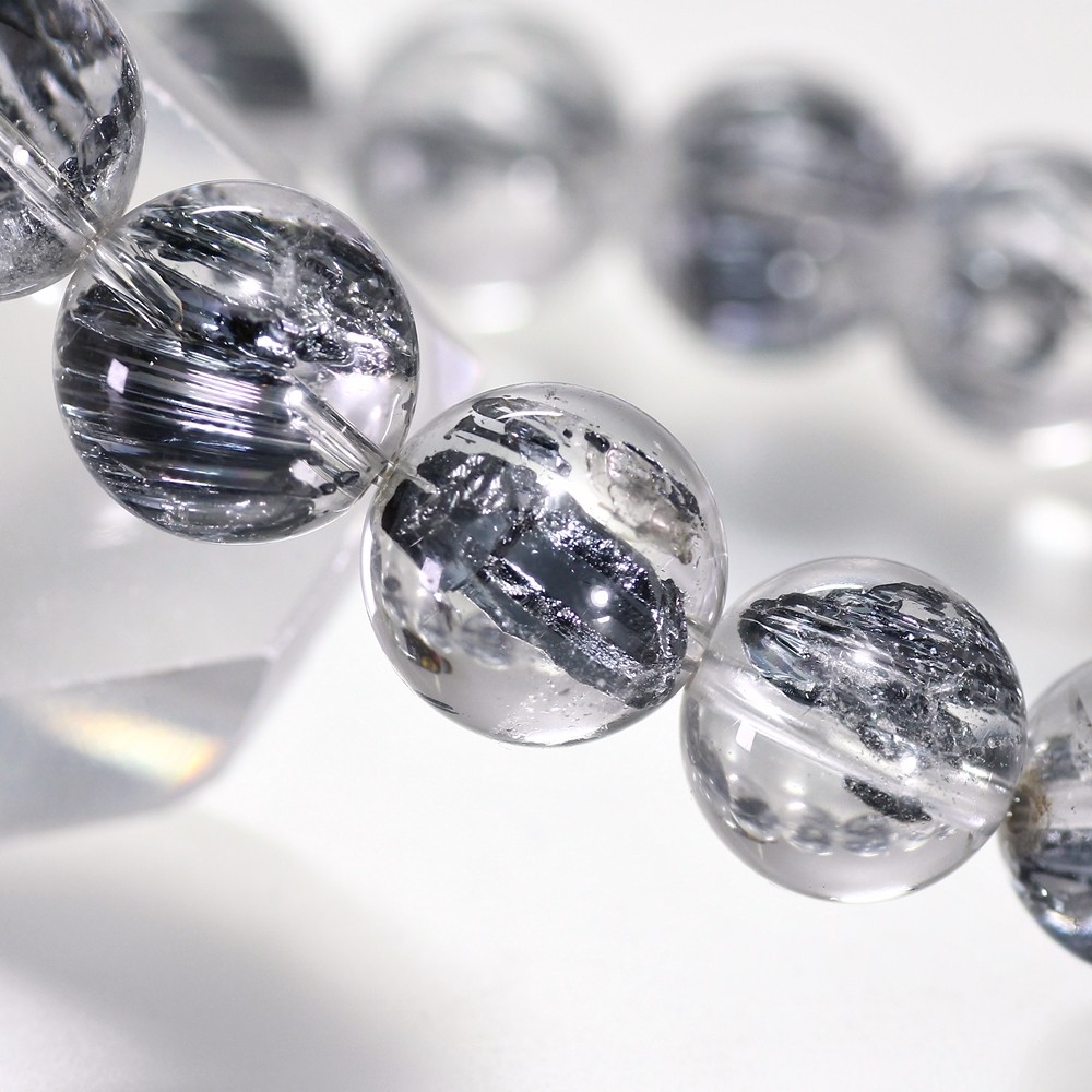 最高品質]スティブナイトインクォーツブレスレット（約13mm玉）☆現品