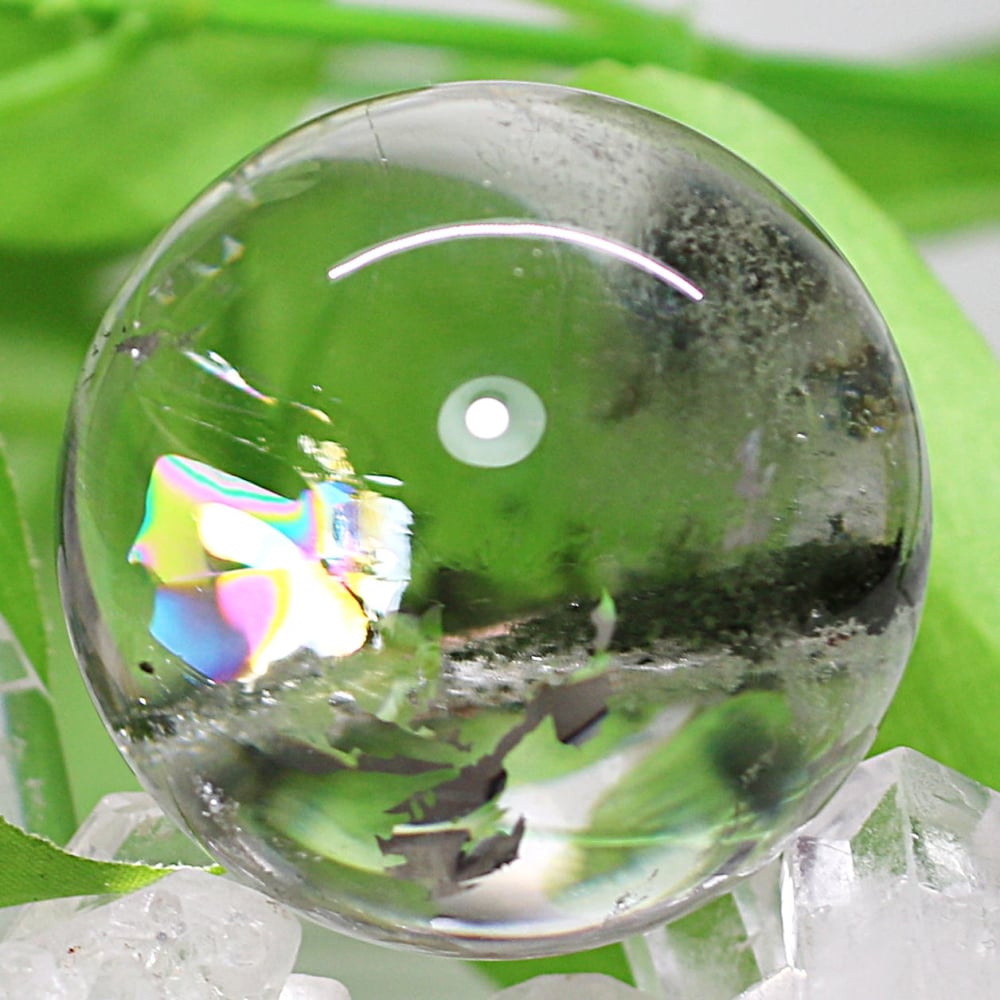高品質]ガーデンクォーツ丸玉/ガーデン水晶スフィア（球体直径40.3mm