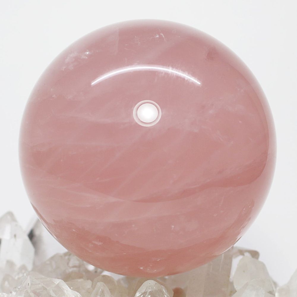 マダガスカル産]ディープローズクォーツ丸玉/スフィア（直径67.7mm・6