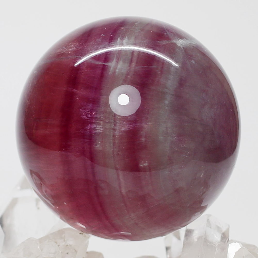 高品質]レッドパープルフローライト丸玉/蛍石スフィア（直径54.5mm