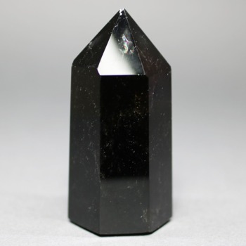 山東省産]モリオンポリッシュポイント/天然黒水晶（高さ約72.4mm