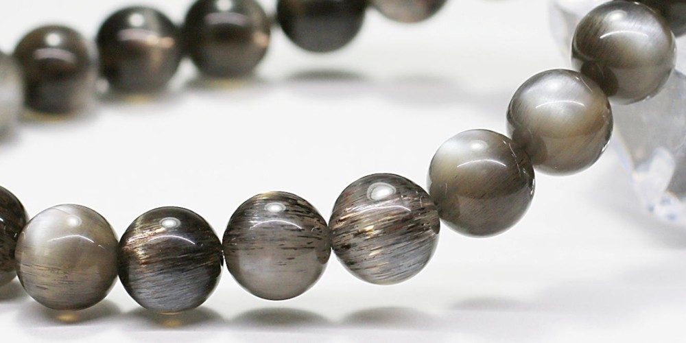 高品質]ブラックサンムーンストーンブレスレット（約9mm玉） - 埼玉県