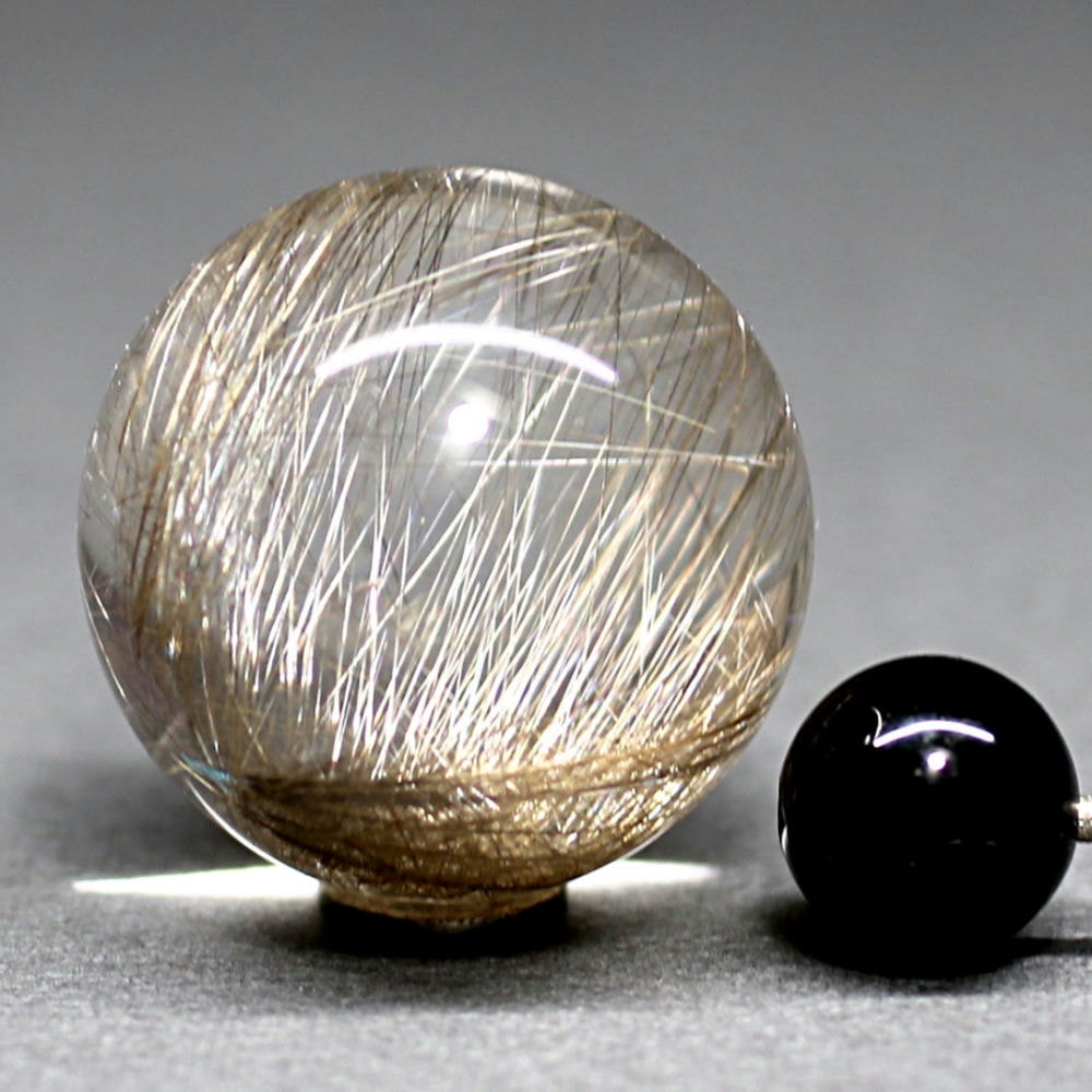 トップクォリティ]ブラジル産シルバールチルクォーツ丸玉/スフィア