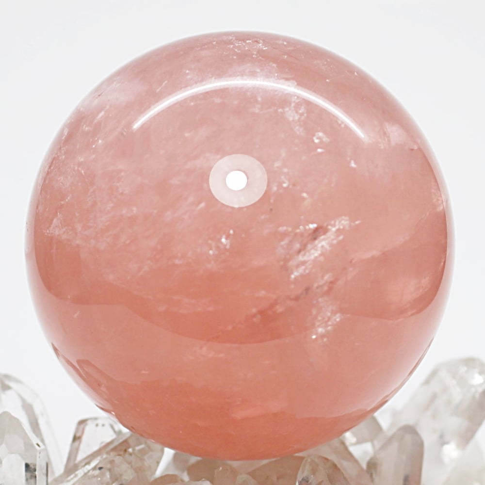 高品質]ブラジル産ローズクォーツ丸玉/大玉スフィア（球体直径75.4mm