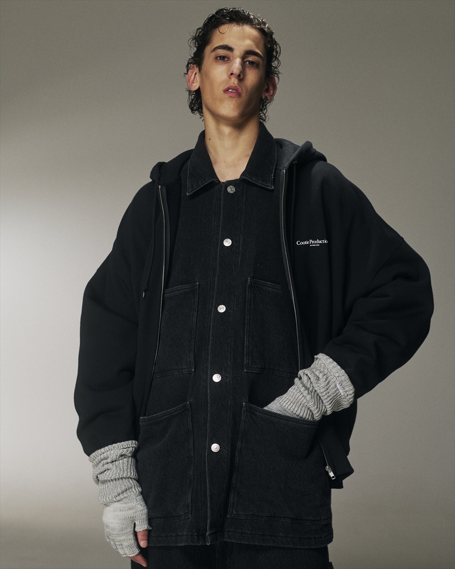 COOTIE PRODUCTIONS/Plain Sweat Zip Hoodie（Black）［プレーン