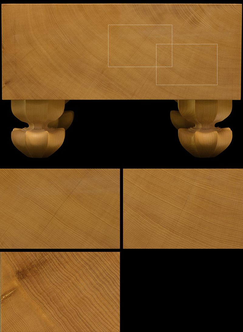 本榧足付碁盤 5寸6分（天柾） ga50046 | 前川榧碁盤店