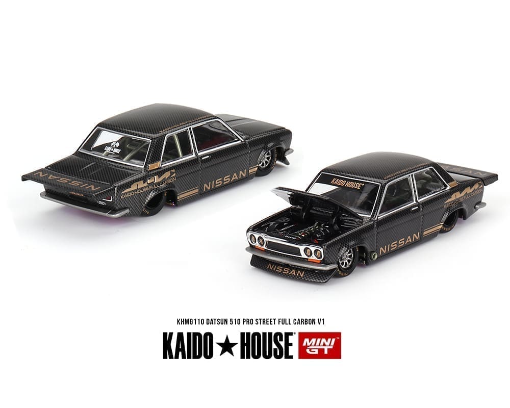 Kaido House x Mini GT 1:64 Datsun 510 Pro Street Full Carbon V1