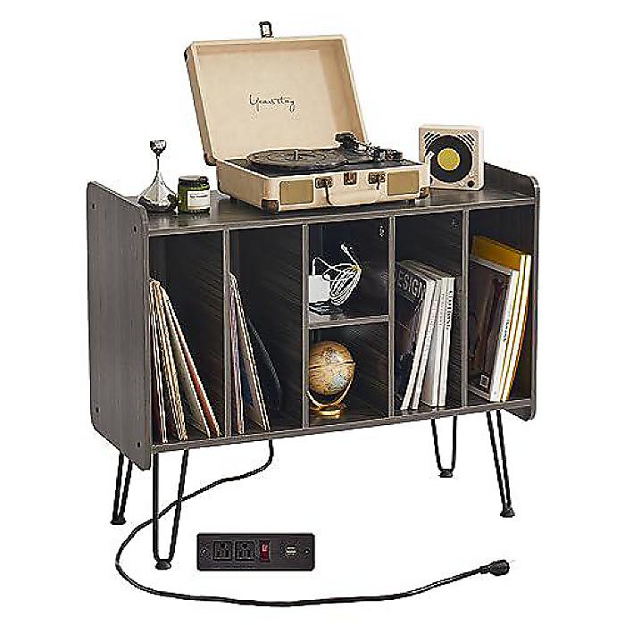 レコードプレーヤースタンド(200枚収納可能) with ヴィニール収納