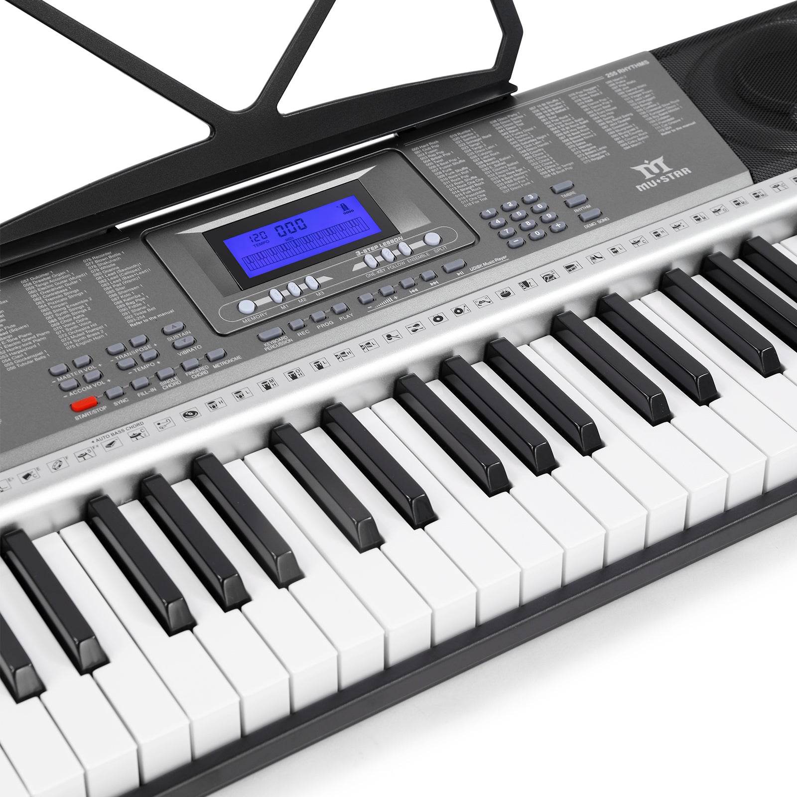 MUSTAR MEK-300, 61 Key Portable Electronic Keyboard, Lighted Up Keys,