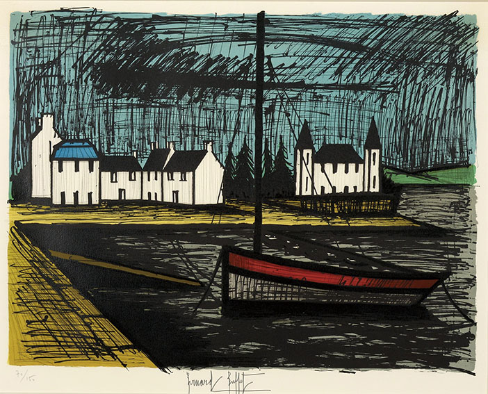 Bernard Buffet / ベルナール・ビュッフェ版画額「港」 | Natsume Books