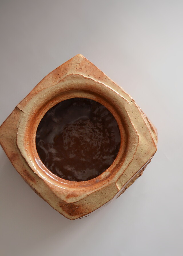 萩焼水指 宇田川聖谷作 茶道具 Antique Sam's Collection