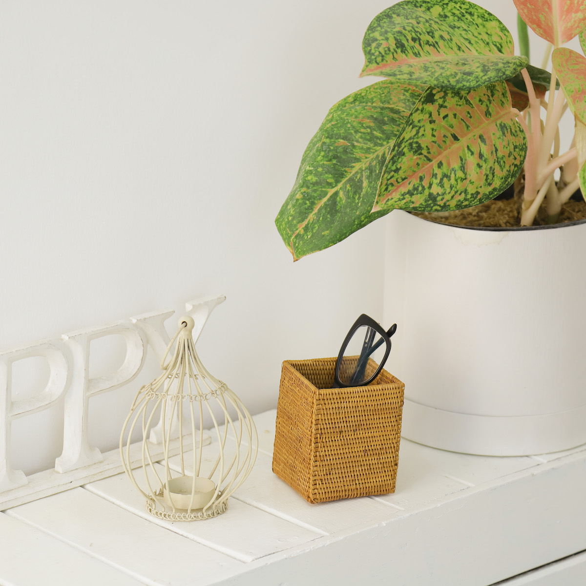 ペンたて四角(BOX364) Rosily(ロージリー) バリ島 アタかご雑貨