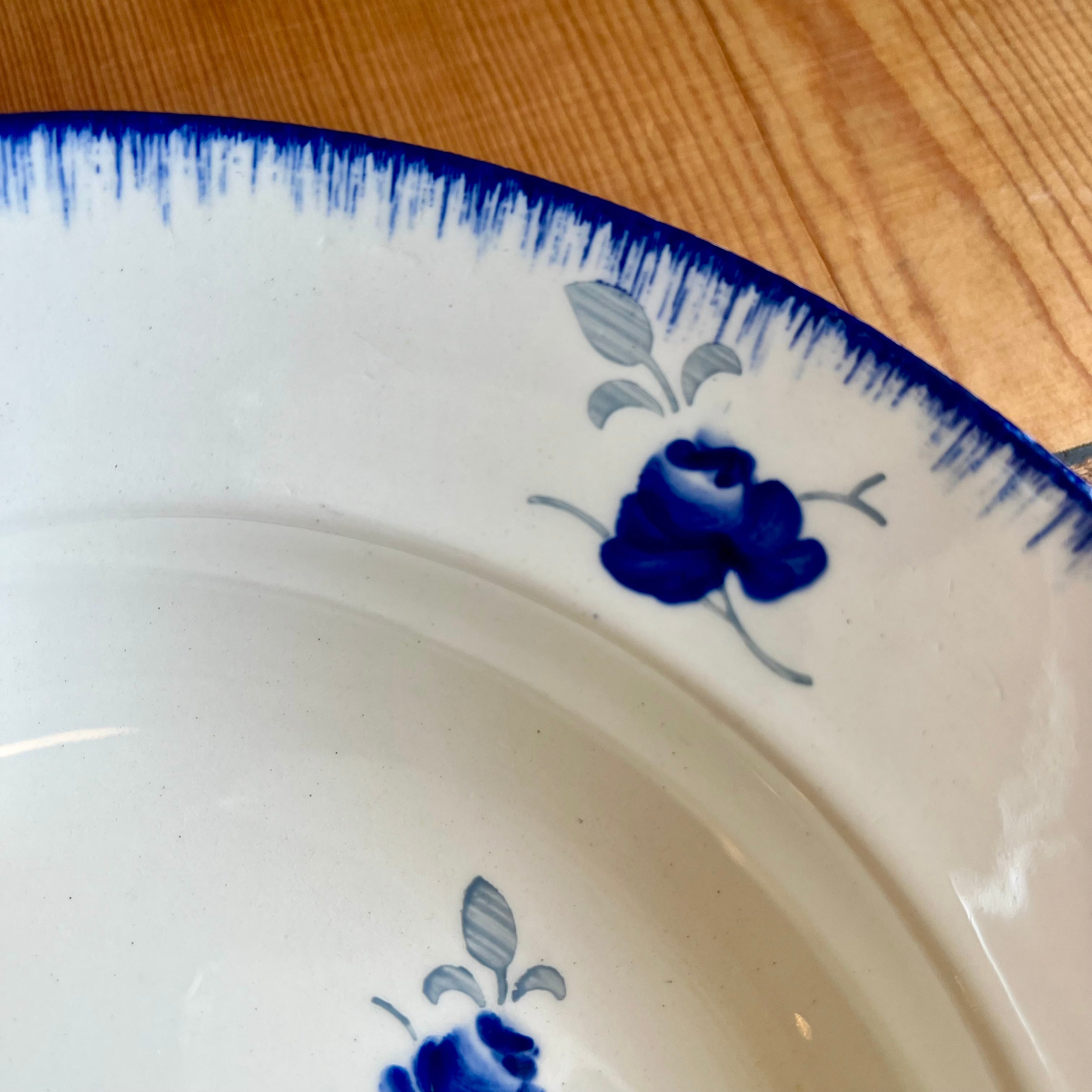 リュネヴィル / Luneville スープ皿 フランス アンティーク 中古 藍色