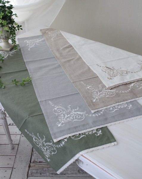 SALE30%OFF) テーブルランナー 刺繍 テーブルセンター コットン 綿