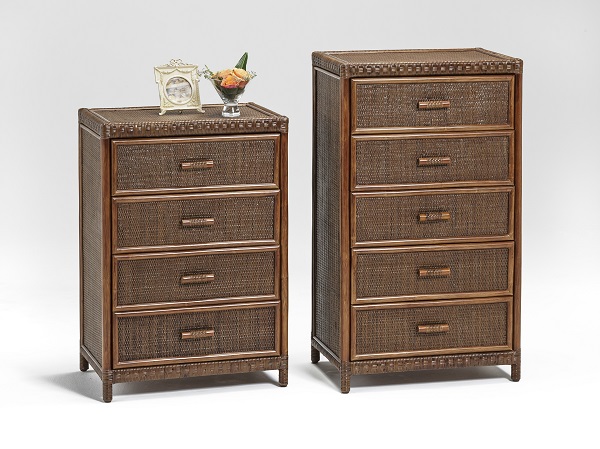 新製品】籐・ラタンの4段チェスト/W60×D40×H88/KZR-926