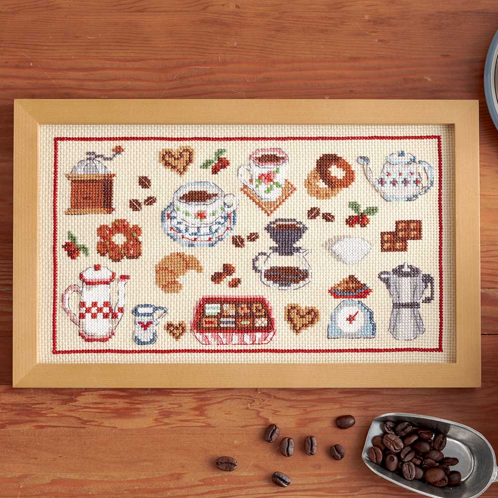 ホビーラホビーレ クロスステッチフレーム［coffee time］: キット