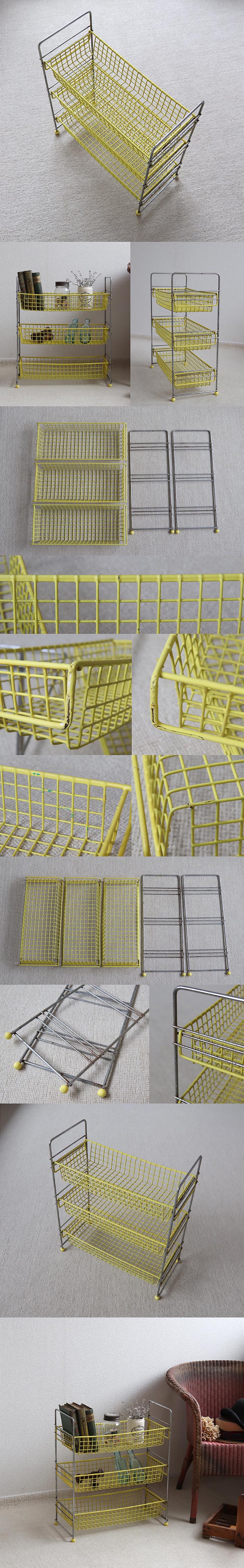 イギリス ビンテージ ベジタブルラック3段/ワイヤーラック