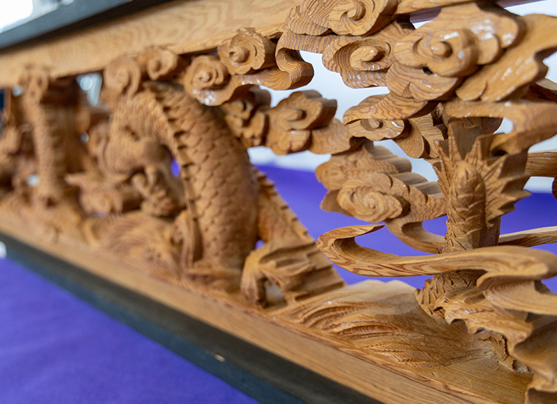 欄間】杉特上彫刻欄間（双龍）〔左向〕《完売御礼》 - 山清片山