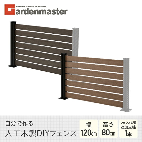 人工木フェンス ボーダー (幅120 高さ80cm) フェンス拡張セット 支柱