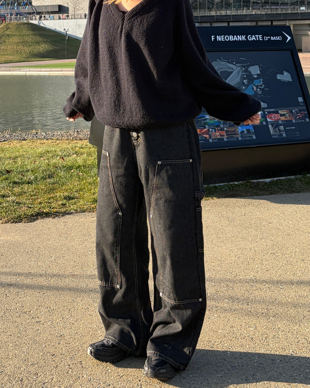 即納】ステッチラインボタンフライカーブデニムパンツCH0245 – YOLO