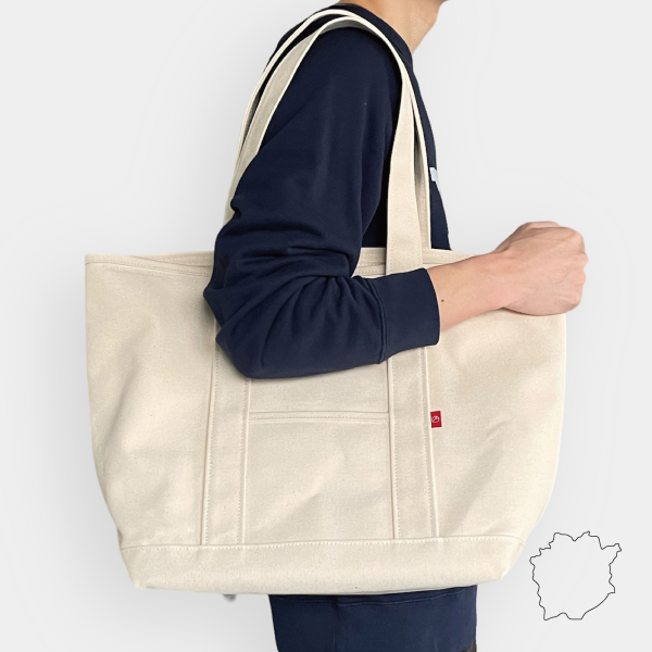 倉敷帆布 | 大きめのファスナー付トートバッグ L 6号帆布 [岡山