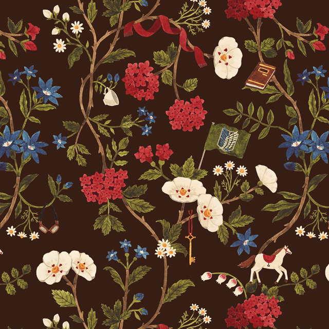 進撃の巨人」エレン、リヴァイたちのモチーフを散りばめた、ボタニカル