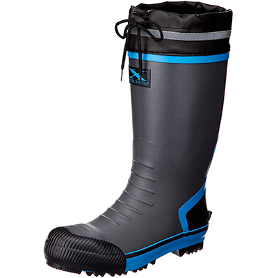 ジーベック 安全長靴 85718 グレー×ブルー スチール先芯 - 安全靴