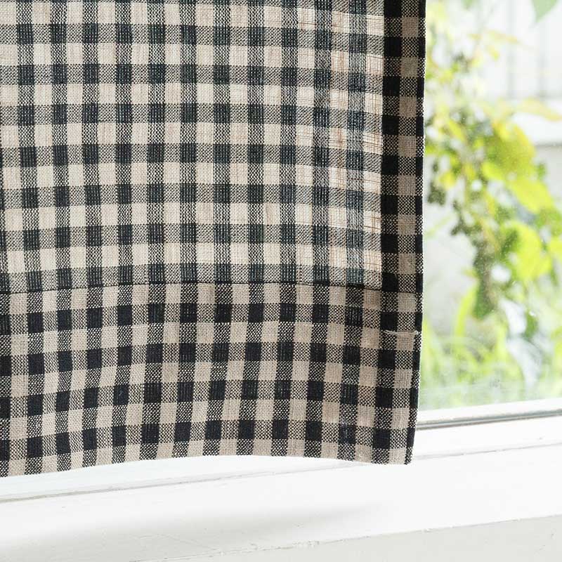 カジュアルに楽しめる [ブラック×ギンガムチェック] リネン＆ コットン