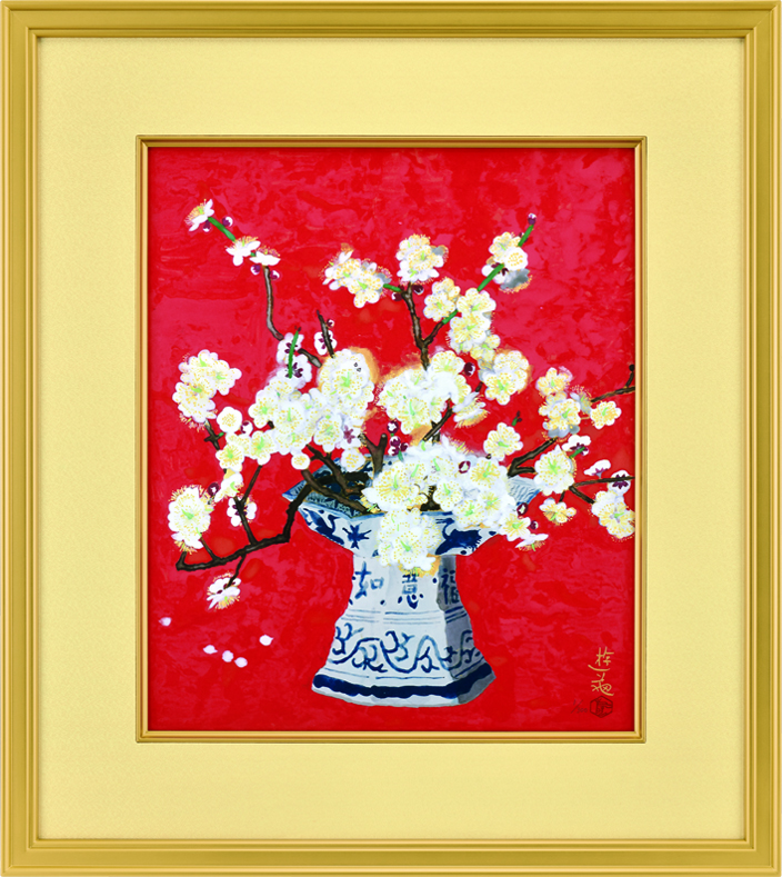 小倉遊亀、【紅梅】、希少な額装用画集より、新品額装付、状態良好 Yahoo!オークション - 小倉遊亀 「月梅」 希少 高級額装・画集画 状態