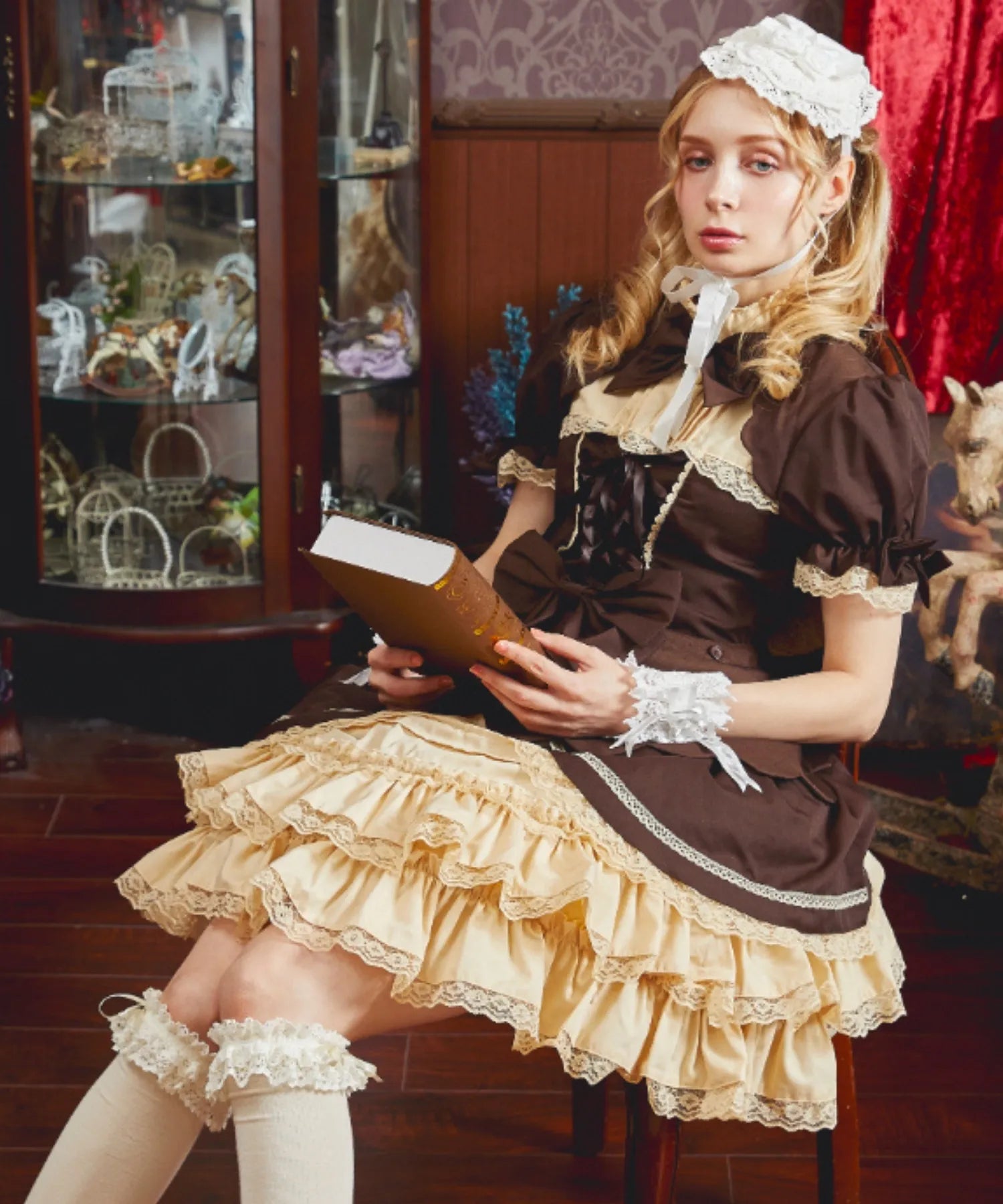 姫袖とたっぷりフリルのバイカラードレス | BODYLINE & LunaBelle