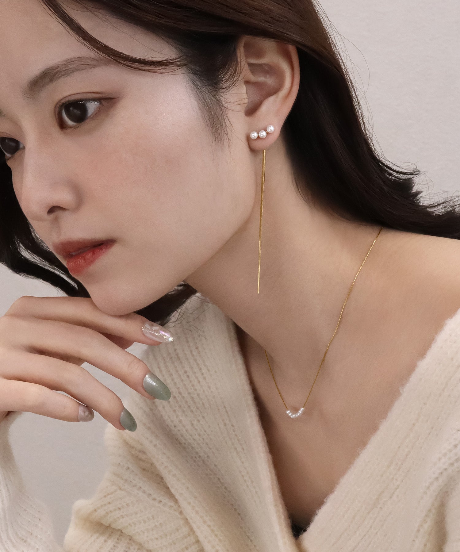 blackdia ocean パール ロングチェーン ピアス/イヤリング