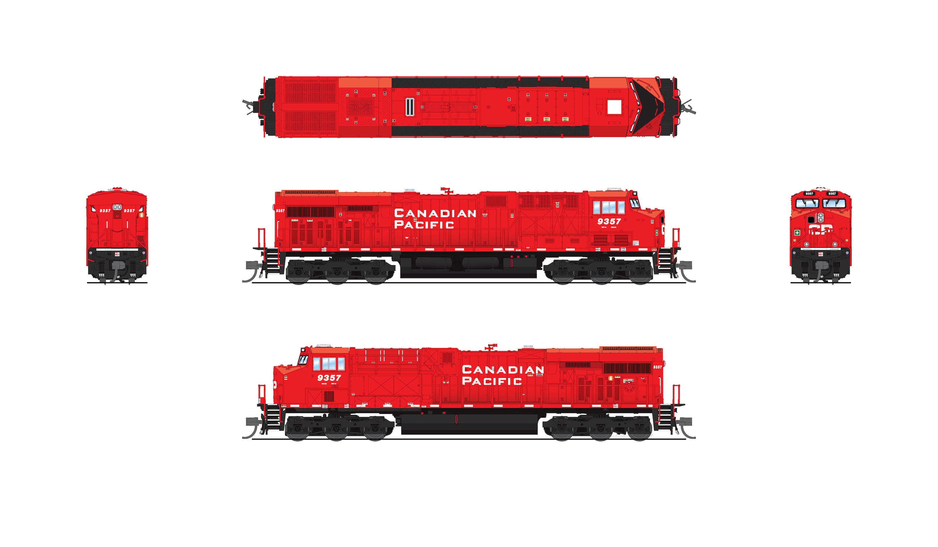 8633 GE ES44AC, CP 9368, Action Red, No-Sound / DCC-Ready, N
