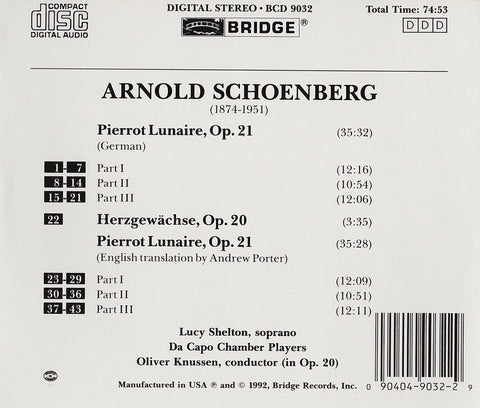 Arnold Schoenberg: Pierrot Lunaire German and English versions