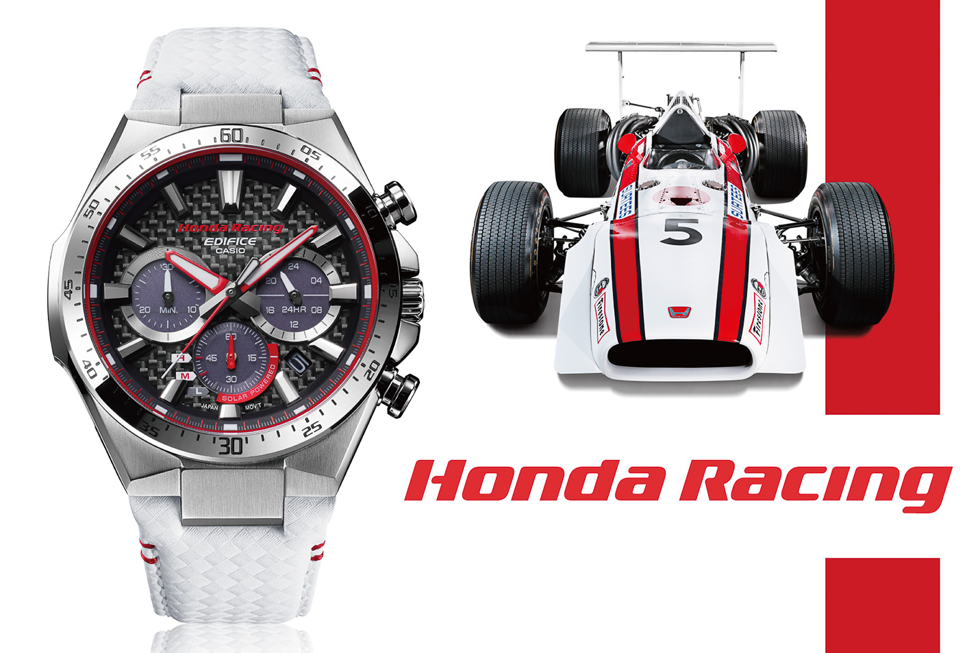 カシオ、「Honda Racing」とコラボした「エディフィス EQS-800HR