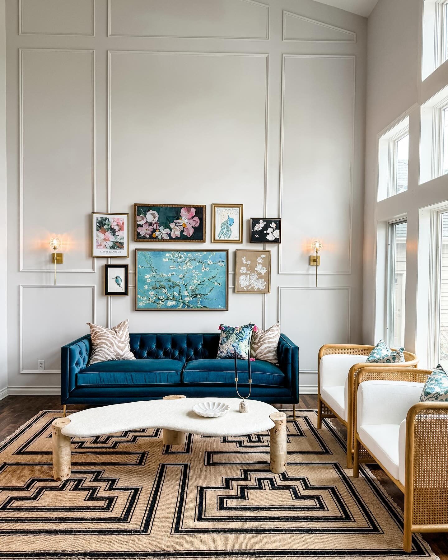 Fields Cane Back Dark Brown and White Swivel Accent Chair by