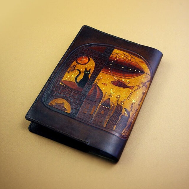 猫ブックカバー「窓ネコ」アンティークBr | iichi 日々の暮らしを